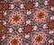 Brown-Orange-Multi Poly Floral Border Printed Crepe Momie Georgette Fabric By the Yard